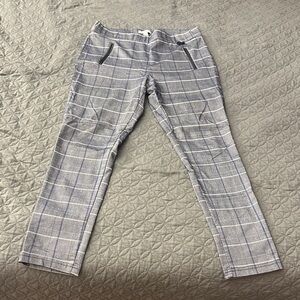 Gray Plaid Trousers with Black Accents